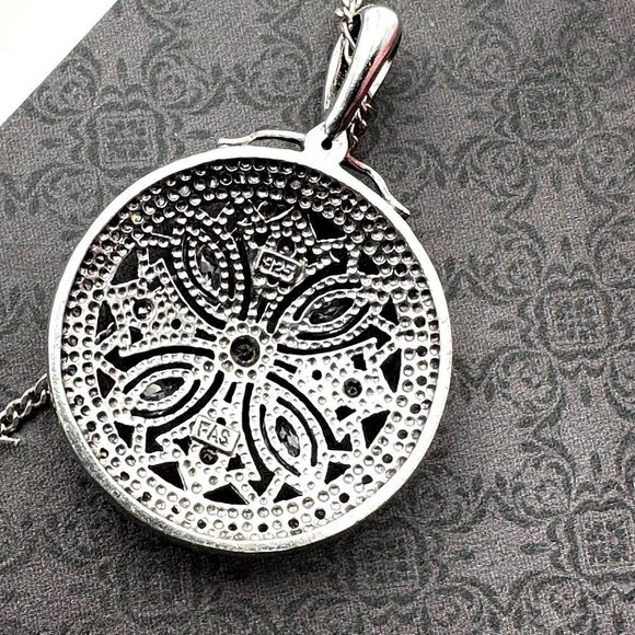 Womans Necklace Sterling Silver CZ Snowflake Style Pendant Holiday Winter Gift - Picture 4 of 4